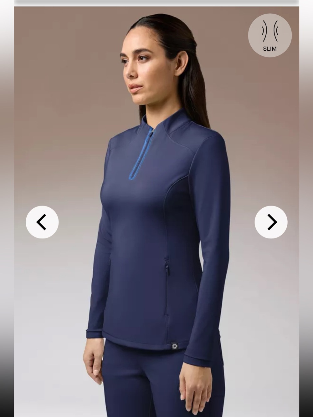 Hypothesis Omni Base K Women’s 3-Pocket Long Sleeve Zip Neck Scrub Top M NWT